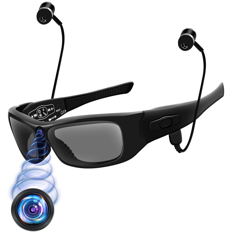 Video Glasses with Bluetooth, HD 1080P Video Glasses with Polarized UV400 Lens for Outdoor Sports(No Audio)