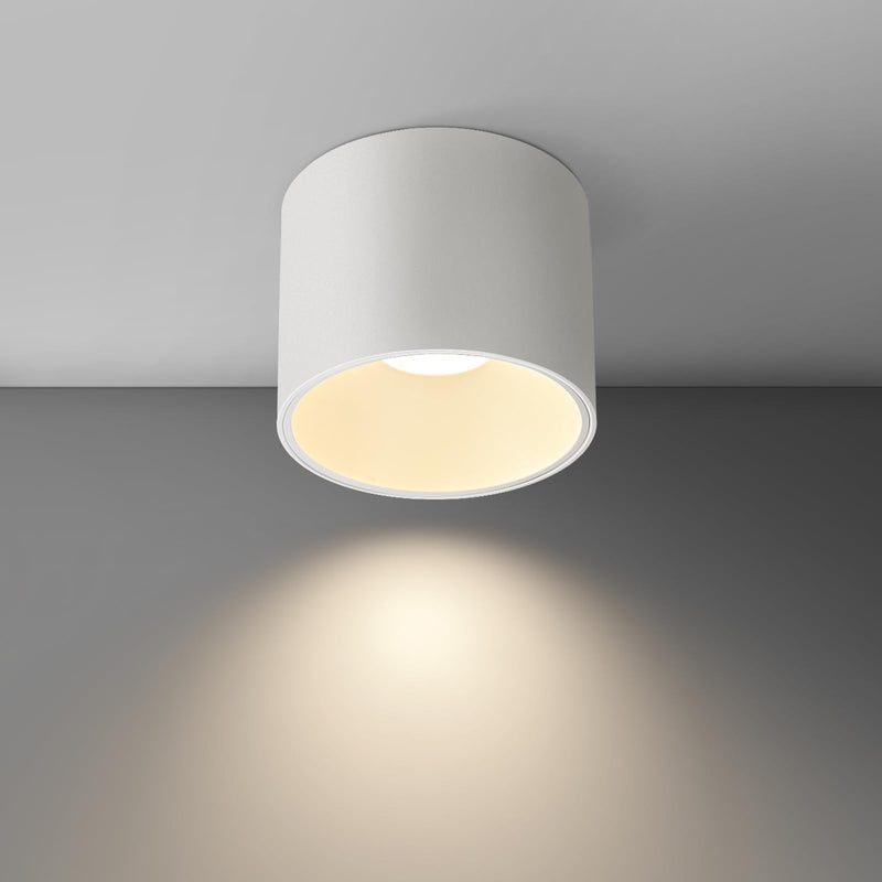 Ceiling Light Fixture LED Dimmable Modern Ceiling Spot Light, Flush Mount Ceiling Light 4.72'' Cylinder Ceiling Lamp for Living Room Hallway Foyer Dining Room 3000K 15W 1500lm CRI 90 (White) White