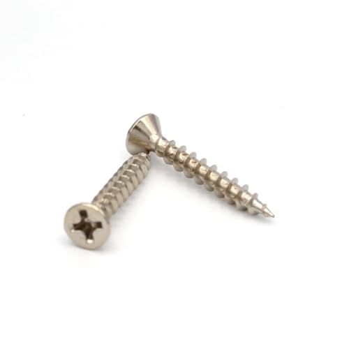 Yellowbird #6 x 1 Interior Work - Flat Head Phillips - Nickel Wood Screw - Bit Included - 750 Ct. 1000 1"
