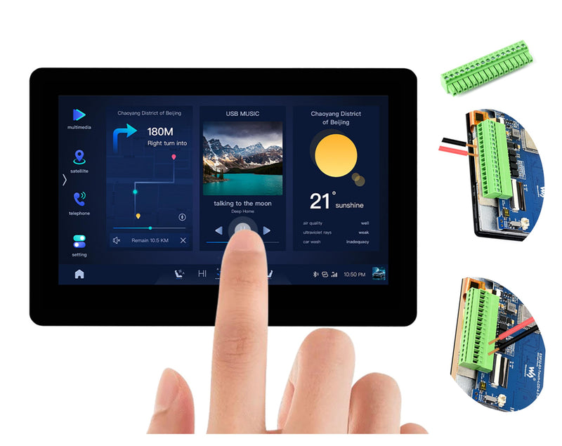 ESP32-S3 4.3inch Touch Screen Development Board Capacitive IPS Display 800x480, 32-Bit LX7 Dual-Core Processor Support 2.4GHz W-i-F-i and Blue-Tooth 5 (LE), Onboard CAN, RS485, I2C Interface,etc.