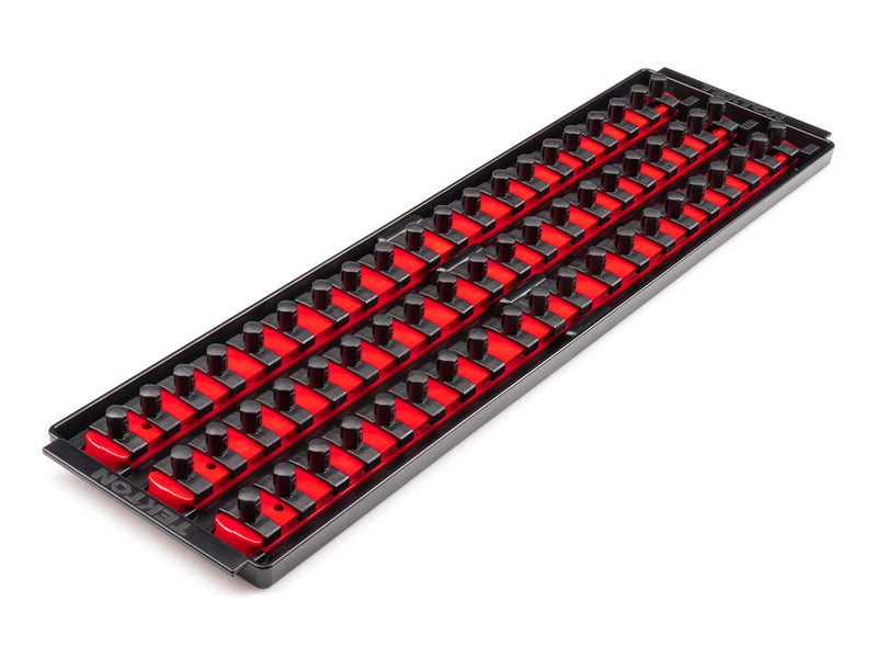 TEKTON 3/8 Inch Drive 3-Rail Socket Organizer Set, Red (60-Tool) | OST17160 | Made in USA (60-Tool)