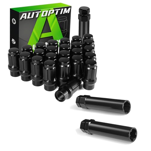 AUTOPTIM M12x1.5 Extended Lug Nuts & 6/7 Spline Lug Nut Socket Key