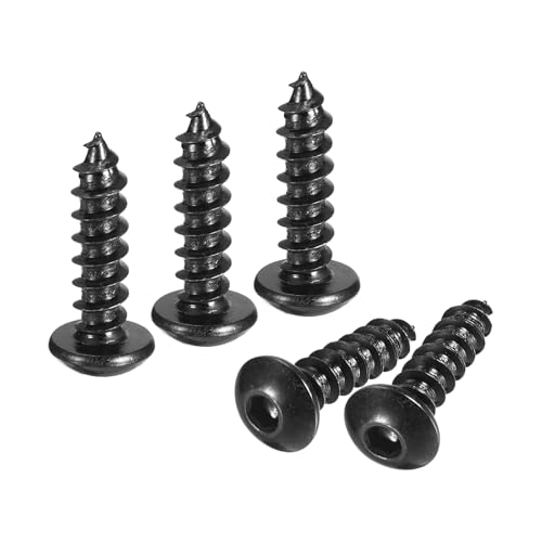 uxcell Hex Socket Self Tapping Screws, M5 x 20mm Carbon Steel Wood Screw 400pcs 400