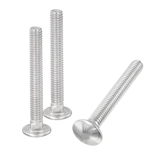 uxcell 5/16-18x2-1/2 Carriage Bolt, 50pcs Round Head Square Neck Screws, 304 Stainless Steel, Fully Threaded, Silver 5/16-18x2-1/2" 50