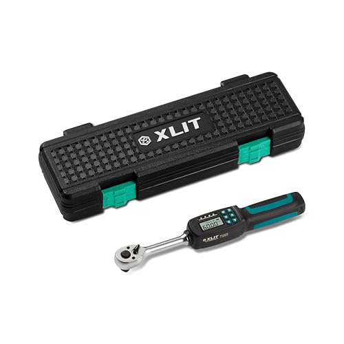 3/8" Digital Torque Wrench 1.33-44.25 ft-lb/1.8-60 Nm, ±2% Accuracy, LED & Buzzer Alerts, 4 Units, Industrial CR-V Steel, Calibration Report & Protective Case for Car, Motorcycle, Bike Repair 3/8", 1.33-44.25 ft-lb (1.8-60 Nm)