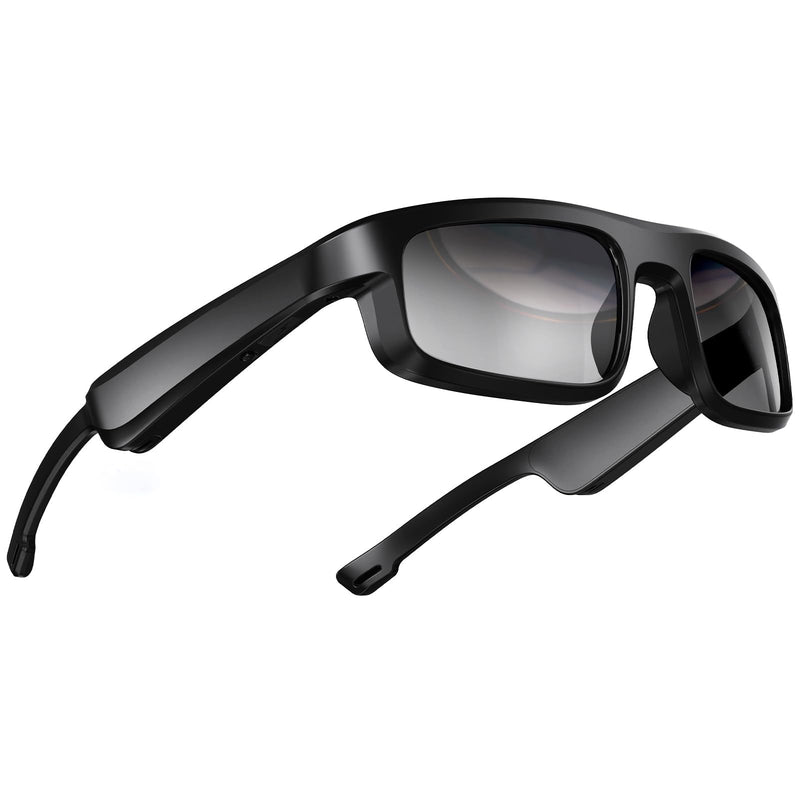Smart Glasses, Polarized Bluetooth Sunglasses with Speaker, Voice Assistant, Open Ear, UV Protection Outdoor Audio Glass Black Frame-Black Lens-Style1