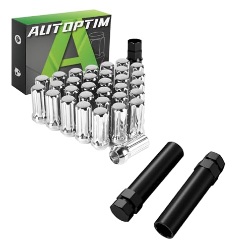 AUTOPTIM M14x1.5 7 Spline Wheel Lug Nuts & 2PCS 7 Spline Lug Nuts Socket Key