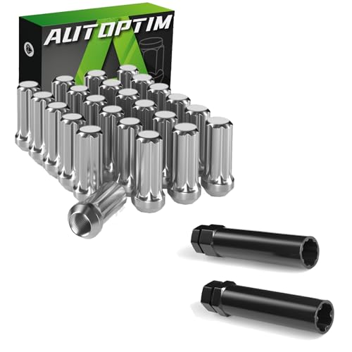 AUTOPTIM M14x1.5 7 Spline Lug Nuts & 2 Piece 6 & 7 Spline Lug Nut Socket Key