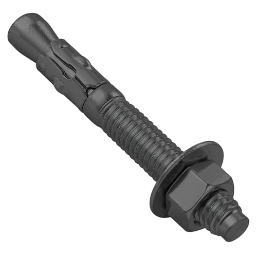 Wensilon 30Pcs 5/16x3 Inch Standard Fasteners for Heavy-Duty Black Wedge Anchors for Cement and Concrete 5/16*3" 30