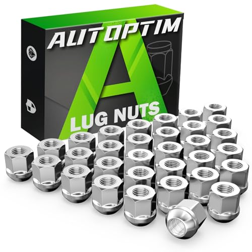 AUTOPTIM 9/16-18 Open End Lug Nuts - 32 Pcs Chrome Conical for Ram Dodge 9/16"-18