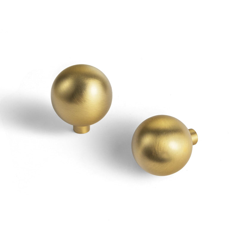 Goo-Ki 25MM(1 Inch) Brushed Brass Cabinet Knob,Modern Cabinet Pulls with Zinc Alloy Material, Delicate Knob for Dresser, Drawer,Wardrobe Cabinet,6 Pack 1'' Dia Single Knob