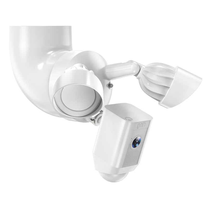 QUIDDITY Eave Mount Compatible with Ring Floodlight Camera Wired Pro/Plus, Blink Wired Floodlight Camera, Ring Plug in Mount, Wyze/Roku Floodlight Camera v2/Pro for Indoor Outdoor Use (White) White
