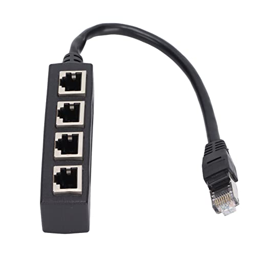 Yosoo Health Gear RJ45 Splitter Adapter, 1 Male to 4 Female Ethernet Cable Splitter, Gold Plated Core, Compatible with ADSL, Hub, Router, for All Networks and Broadband Connections