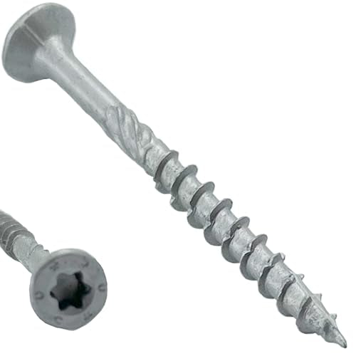 #10 x 2.5 Ceramic Coated Deck Screws, Length, T25 Drive, Rust Resistant, Grey Color, Qty (250) 250