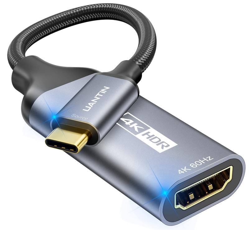 USB C to HDMI Adapter [4K@60Hz] High-Speed USB Type-C 3.1 to HDMI 2.0 Female Converter [Thunderbolt 3/4 Compatible] for iPhone 15 Series, MacBook Pro/Air, iPad, Galaxy S8-S23, Other USBC Laptop 1 Pack
