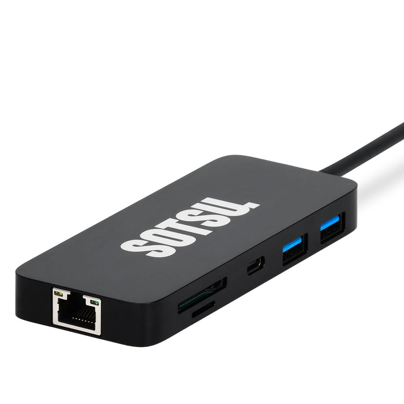 SOTSU USB-C Hub | Dual Display 4K: HDMI + USB-C | 10 in 1 Docking Station | USB-A 3.0 * 2 | 100W PD | Gigabit Ethernet | SD/TF | Sutiable for MacBook/DELL/HP/Lenovo/Surface/iPad/Tablet