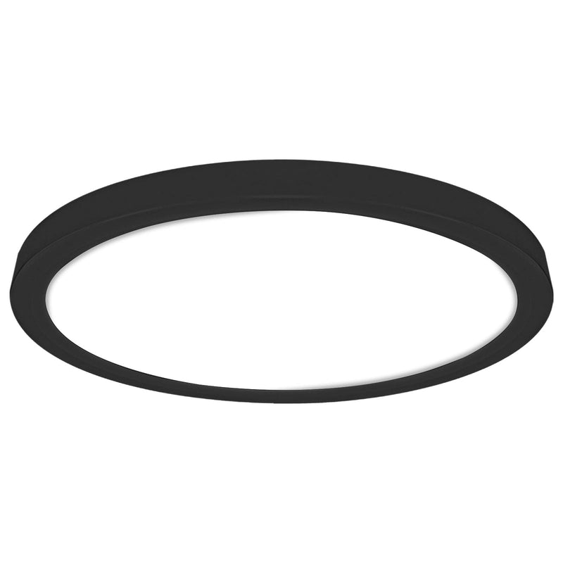LUXRITE Slim 7 Inch LED Flush Mount Ceiling Light, 15W 1000LM, 5CCT 2700K 3000K 3500K 4000K 5000K, Dimmable LED Ceiling Light, Damp Rated, Energy Star, Title 24 - Black