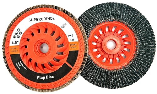 4-1/2" x 5/8-11 40 Grit Type 29 High Density Zirconia Flap Discs, 10 Pack 4-1/2" x 5/8"-11 40 Grit 10.0