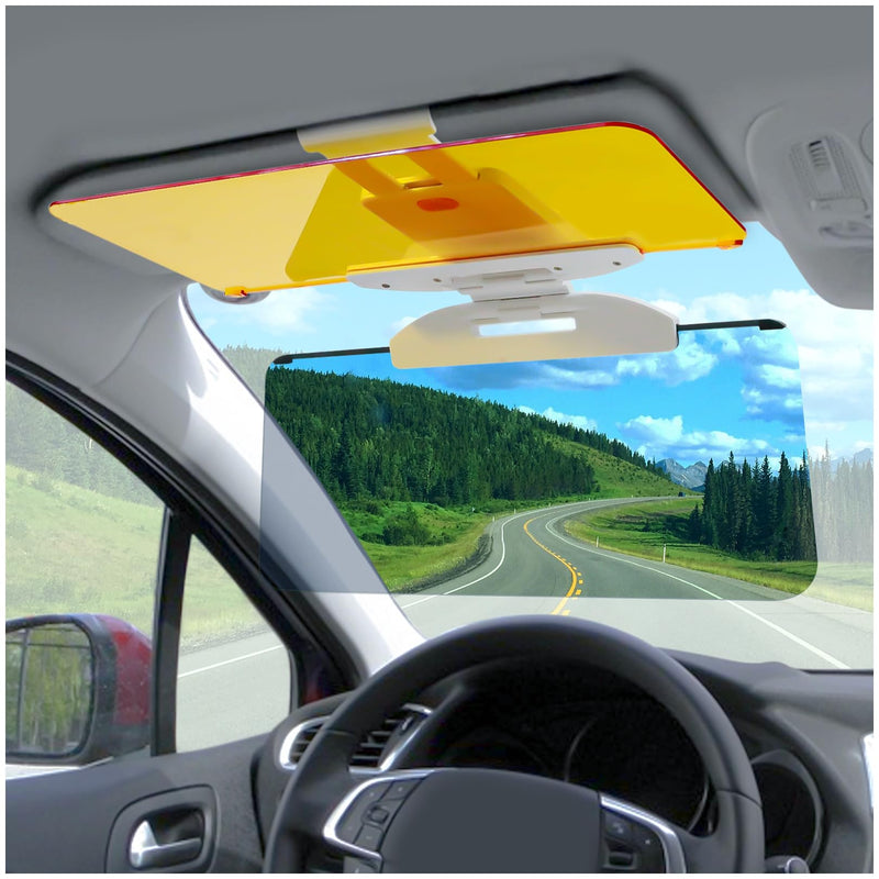 Sun Visor Extender for Car, Upgraded Anti-Glare Polarized Car Visor Extender Sun Blocker UV400, Universal Car Sun Visor Extension for Cars SUV Truck Grey&Yellow 02