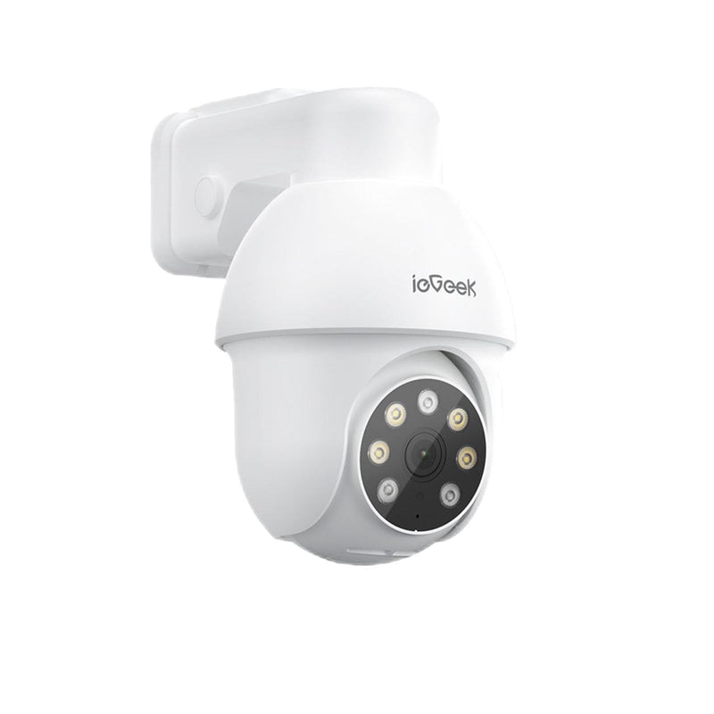 ieGeek 5MP POE Camera, Outdoor Security IP Camera with 355° Pan/90° Tilt, Wired Security Cameras for Home Surveillance, AI Detection, Auto Tracking, 2-Way Audio, Night Vision, 24/7 Recording White-Single POE Cam
