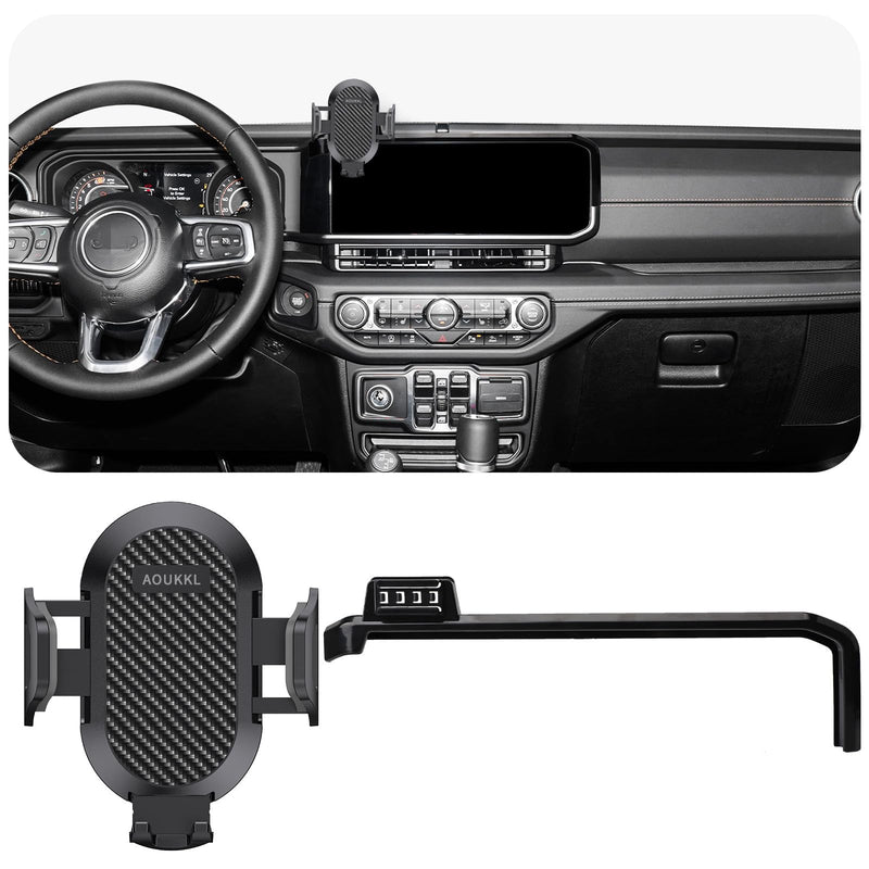 Car Phone Holder Fits for Jeep Wrangler JL/Gladiator JT 2024 Accessories(Only fit for 12.3-Inch Screen),Thick Cases Friendly,Cell Phone Mount for 4.7-7 in Phones Wrangler JL/Gladiator JT 2024(12.3 in screen)