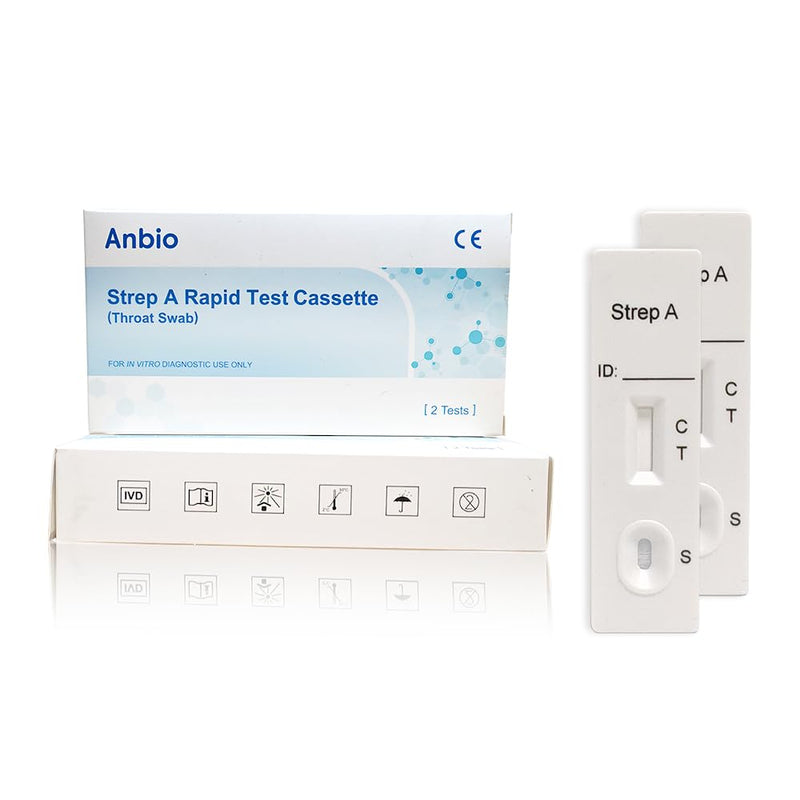 2 x Strep A Test - Streptococcal Quick Test with Throat Swab - Home Test for Detection of Group A Streptococcal Antigen