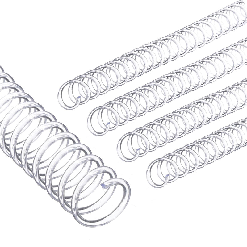 PATIKIL 13mm(1/2") Plastic Spiral Binding Coils, 20 Pcs Binding Spirals 105 Sheet Capacity 4:1 Pitch Binding Spirals for Binding Paper Sheets, Transparent 13mm(1/2")