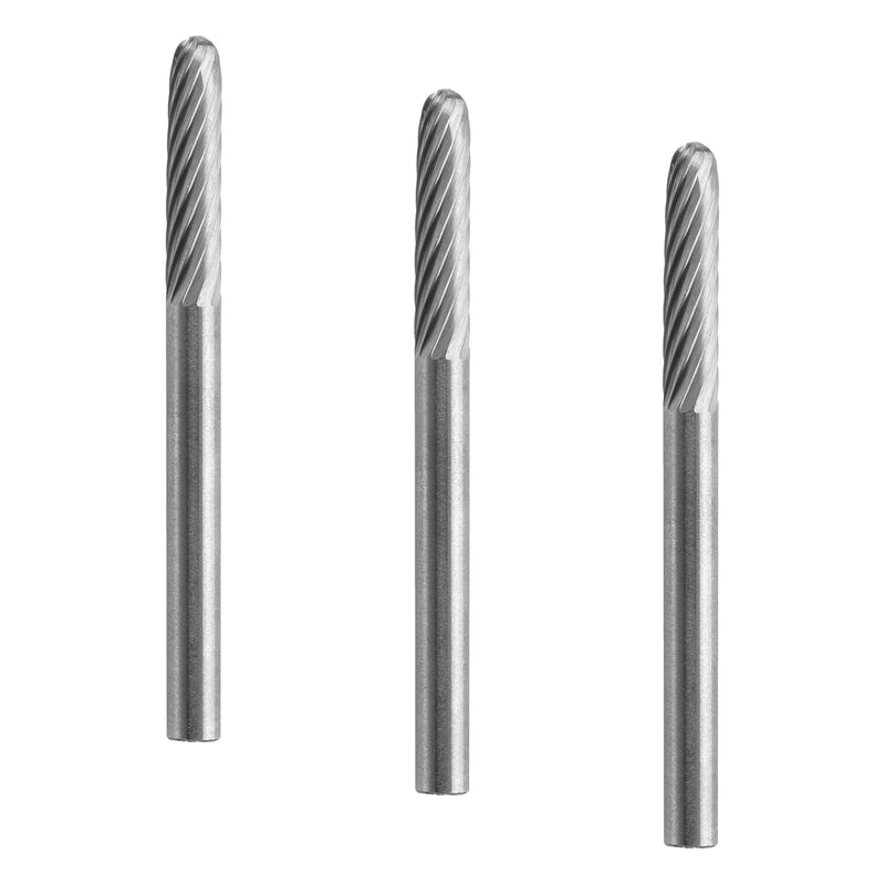 Dremel Tungsten Carbide Carving Bit (Pack of 3), Round-Over Cut, 1/8 in Shank, 0.125 in Cutting Diameter Round End Cylinder 1/8 in (Pack of 3)