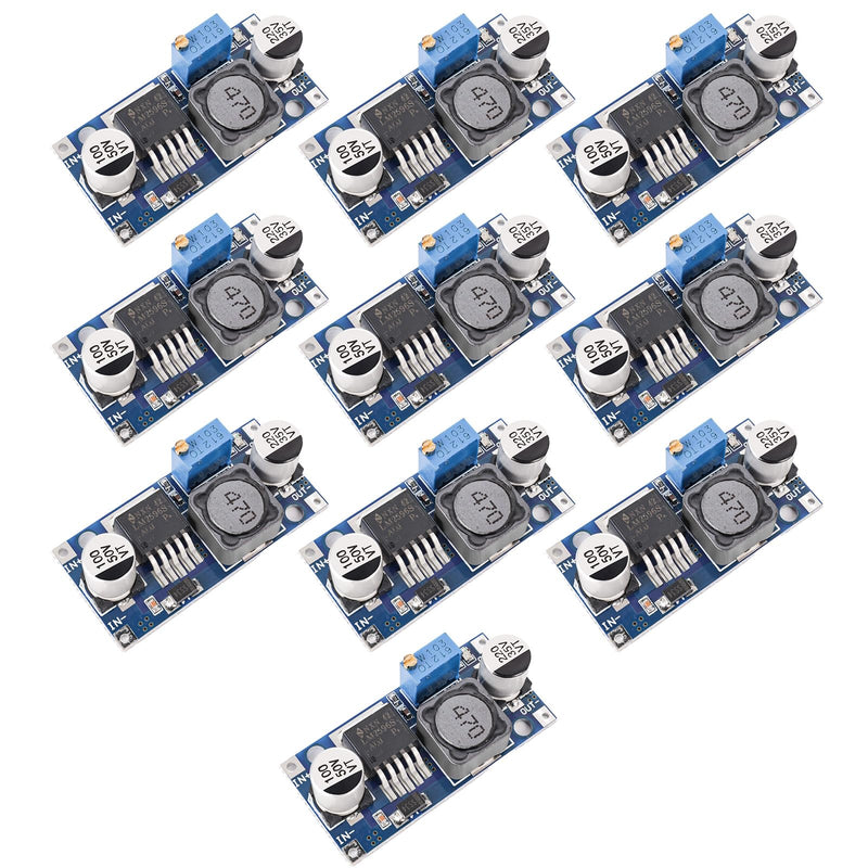 10 Pack LM2596 LM2596S Adjustable Voltage Regulator Step Down Variable Volt Regulator Input 3.0-40V Output 1.5-35V DC-DC Buck Converter Electronic Voltage Stabilizer Power Supply Module 10 Pack