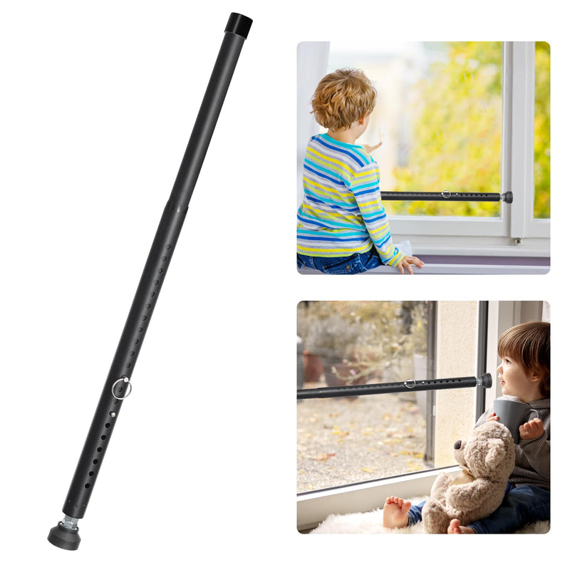Sliding Door Security Bar, Adjustable Length for 17-50 inches Sliding Glass Door Security Bar,1 Inch Heavy Duty Sliding Door Lock Bar for Patio, Bacony, Apartment, Black