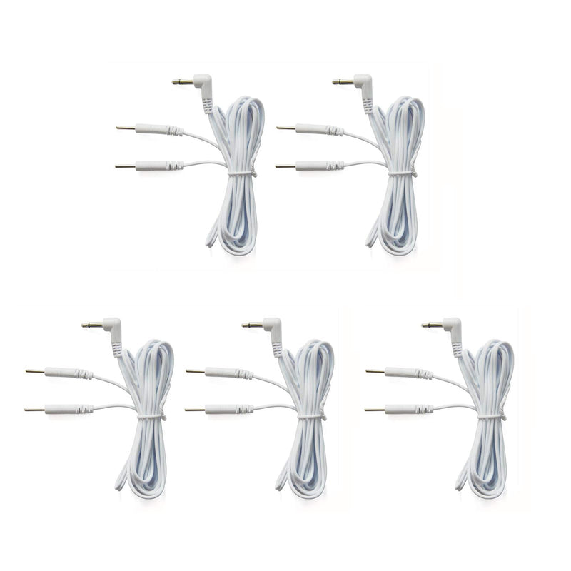 Premium TENS Cable Male 3.5mm Jack 2.0mm Male 120cm Length High Quality TensCare Replacement Cable for TENS Devices (Pack of 5)