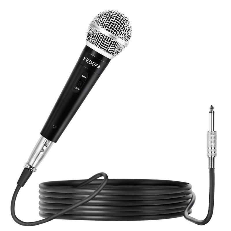 KM88 Handheld Wired Karaoke Microphone, Super Cardioid Dynamic Vocal Mic with 13.12ft Detachable XLR Audio Cable and ON/Off Switch, for Karaoke Singing Machine, Speaker
