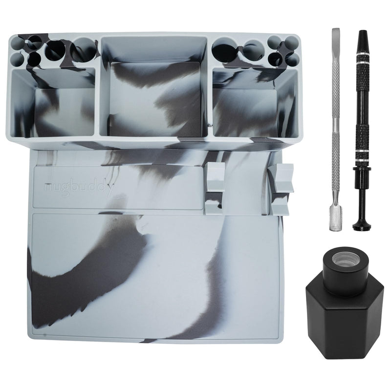nugbuddy Wax Tool Station - Mat & Accessory Organizer - Heat Resistant & Non Stick Silicone Surface - Craft Kit with Accessories Included Smoke