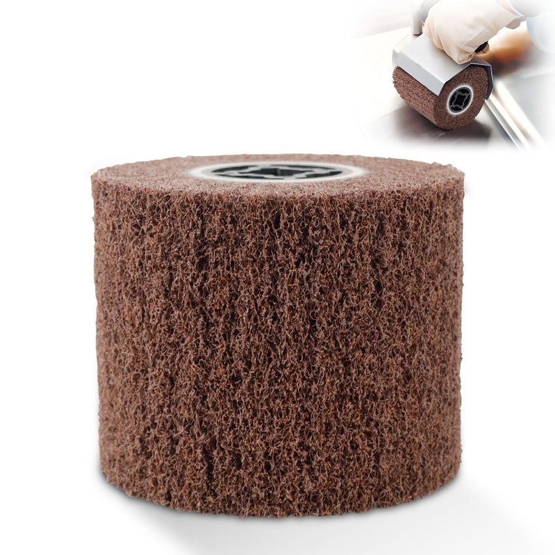 Mumjooyi Nylon Brush Sanding Roller Brush Satin Roller Angle Grinder Sanding Sleeves for Sanding Roller Sanding Machine for Polishing Red 120 x 100 mm 120 Grit
