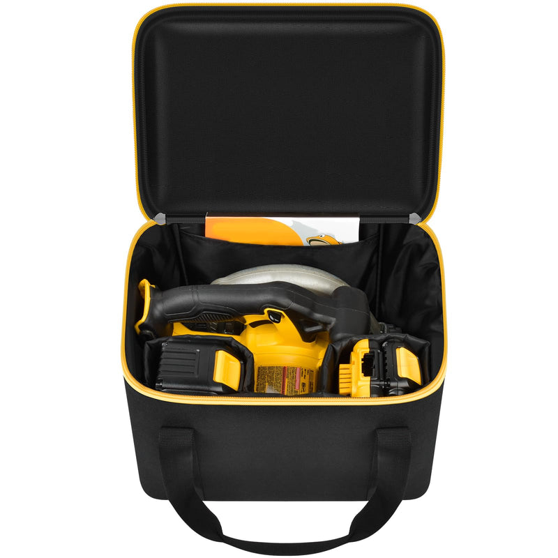 Universal Tool Bag for DEWALT 20V MAX Circular Saw DCS391B/DCS565B, for Makita XSS02Z 18V Sierra Circular - Case Only (Black) Yellow