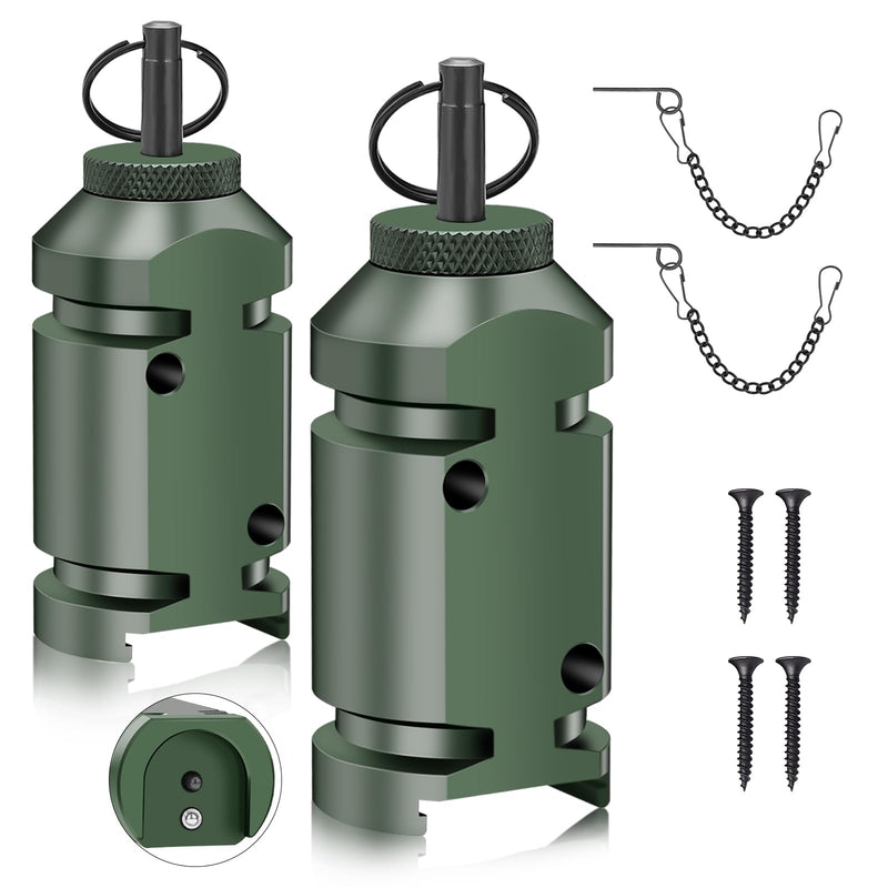 Perimeter Trip Alarm,Trip Alarm,12 Gauge Camping Trip Wire Alarm Device with 4pcs Screws,Early Warning Security System for Outdoor and Property Safety/Bear Deterrent -Dark Green (Adapter Not Included 2pc-Dark Green