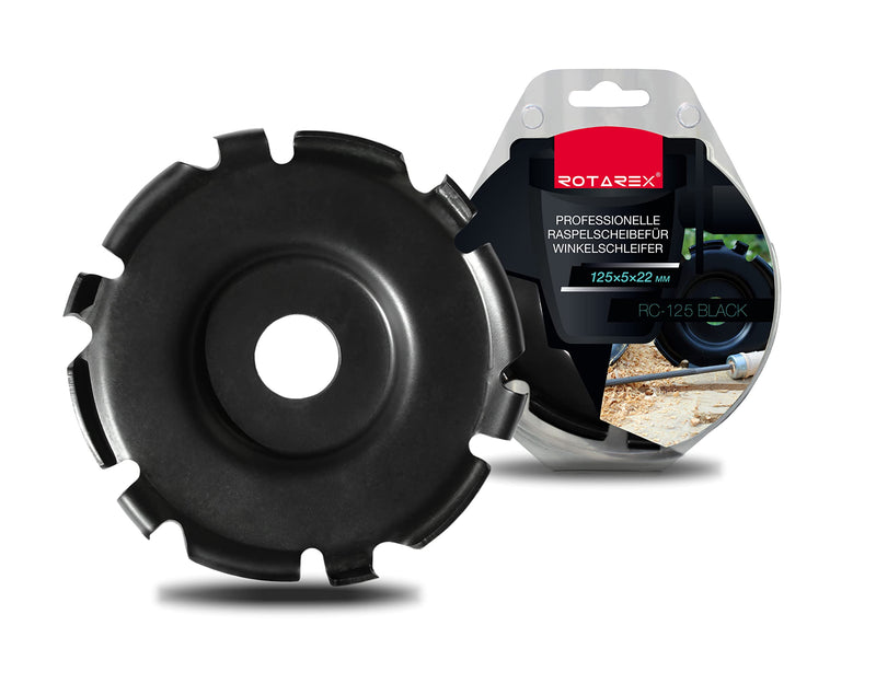 ROTAREX Professional Carving Disc for Wood (Hard and Soft) - Wood Carving Disc Made of Swedish High Carbon Steel - Diameter 125 mm x 22.2 mm