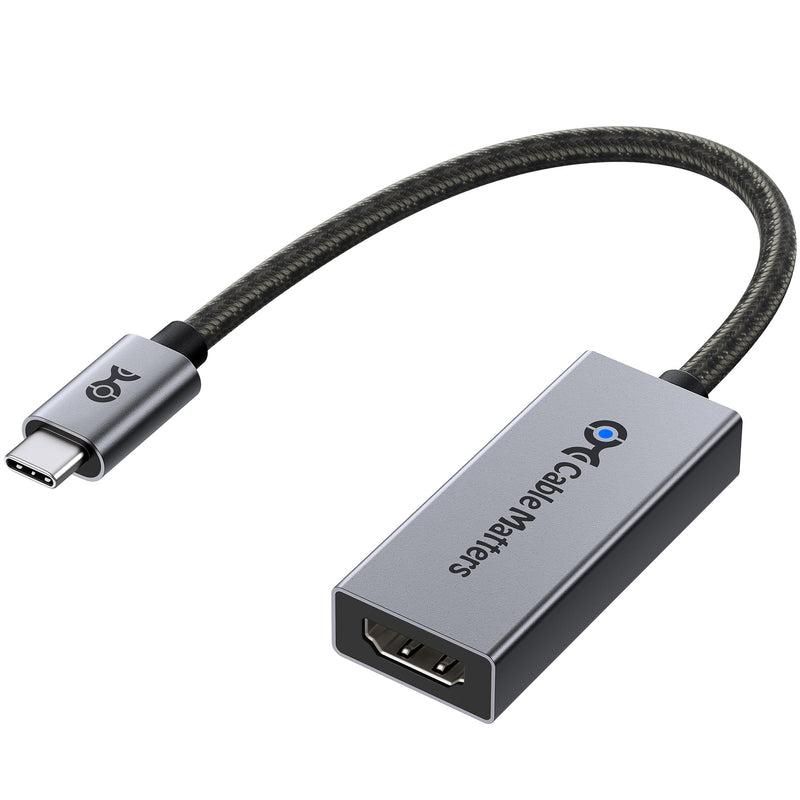 Cable Matters 48Gbps USB C to HDMI 2.1 Adapter for macOS, Supports 8K 60Hz / 4K 240Hz HDR, Thunderbolt 4 to HDMI 2.1, HDMI 2.1 to USB C Adapter, Compatible with Thunderbolt 5 Laptops