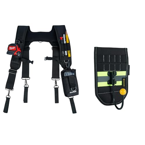 MELOTOUGH Cordless Drill Holster Belt Hook Drill/Power Tool Holder with Drill Bit Tote+Tool Belt Suspenders Work Suspenders for Men Big and Tall