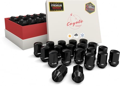 Wheel Accessories Parts 20 Pcs M14x1.5 14x1.5 Thread Premium OEM Style Lug Nuts 1.65" Long Black 7/8" 22mm Hex Fits Jeep Wrangler Gladiator ｜ RAM 1500 1500 Classic ｜ 6509422AA ｜ 611-330 20 Pack Factory Style - Snow Climate (Premium)