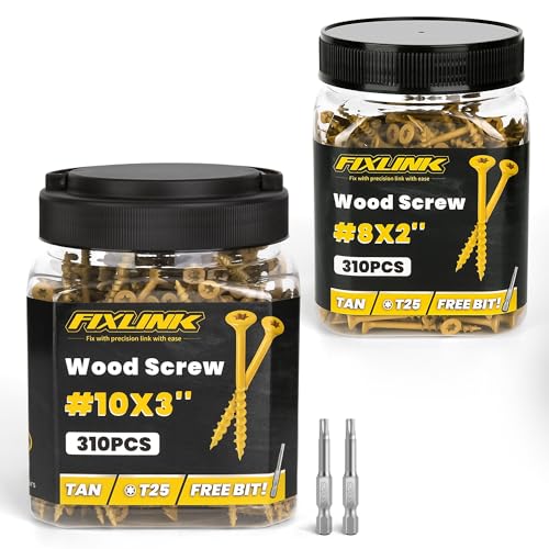 Deck Screws #8 x 2,310PCS and #10 x 3,310pcs Epoxy Coated, T25 Star Bit Above 1500 Hour Salt Spray Coating Outdoor Decking Screws Excellent Rust Resistant for Outdoor Wood Fence