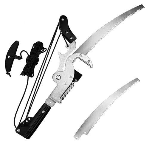 Sharp Garden Tree Pruner Head with Two Blades,24 inch Large High-Altitude Heavy Duty Shear Fruit Picker Saw Tree Trimmer Clipper Tool Fit for 0.88 inch to 1 inch Diameter pole (Without Pole)