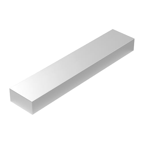 6061 Square Aluminum Solid Flat Bar, 1PCS 1" Thickness X 2" Width X 10" Length Aluminum Flat Plate, 25 x 50 x 254mm Solid Mill Stock for Crafting lndustry 1" X 2" X 10"