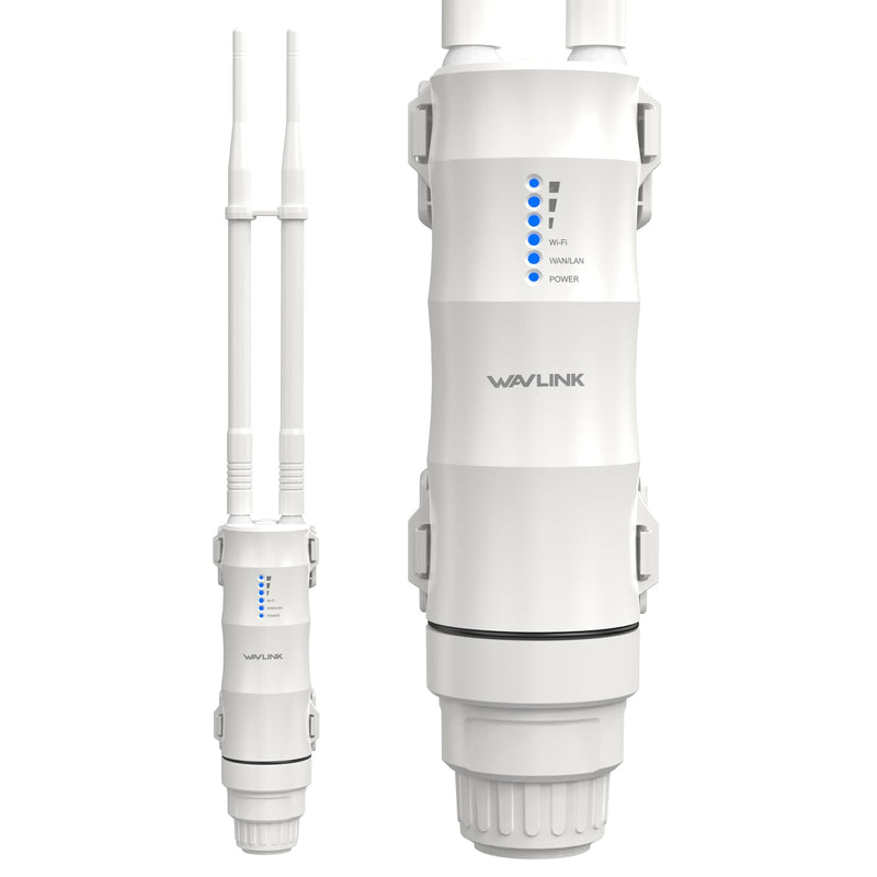 WAVLINK AC600 Outdoor WiFi Extender, Dual Band Long Range WiFi Extender with PoE, IP67 Weatherproof, 2x7dBi Detachable Antennas, Outdoor WiFi Access Point for Farm, Yard, Factory, Campsite, Gazebo