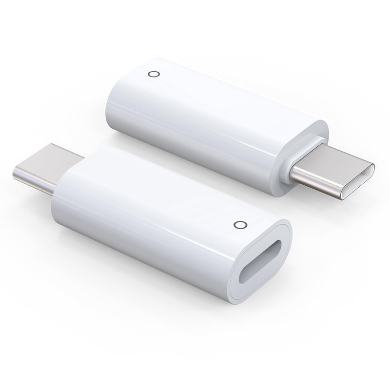 TechMatte USB C Pencil Adapter Designed for Apple Pencil 1st Generation, Only Compatible with iPad 10th Generation,Male USB-C to Female Lightning Pencil Charging Adapter, Bluetooth Connection(2Pack) two pieces