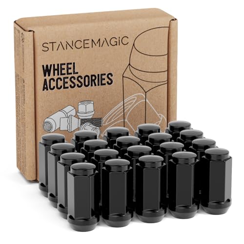 StanceMagic 20pcs 9/16x18 Extended Bulge Lug Nuts, Closed End, Black