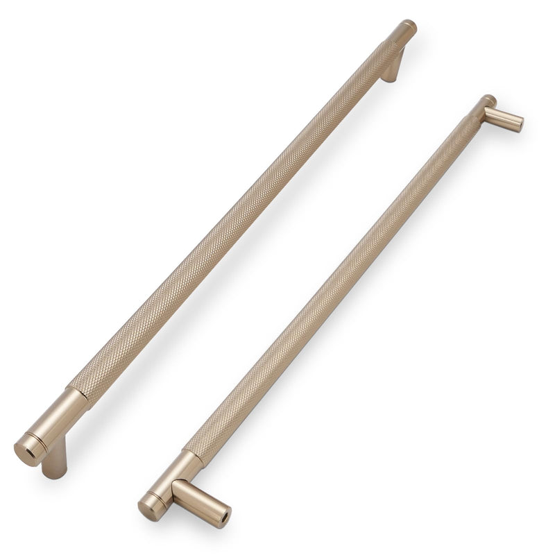 COTYKILEY 6 Pack 10 Inch(256mm) Champagne Bronze Knurled Cabinet Handles Gold Knurled Kitchen Cabinet Pulls Cabinet Door Handles Kitchen Cabinet Hardware 10" Hole Center（256MM）