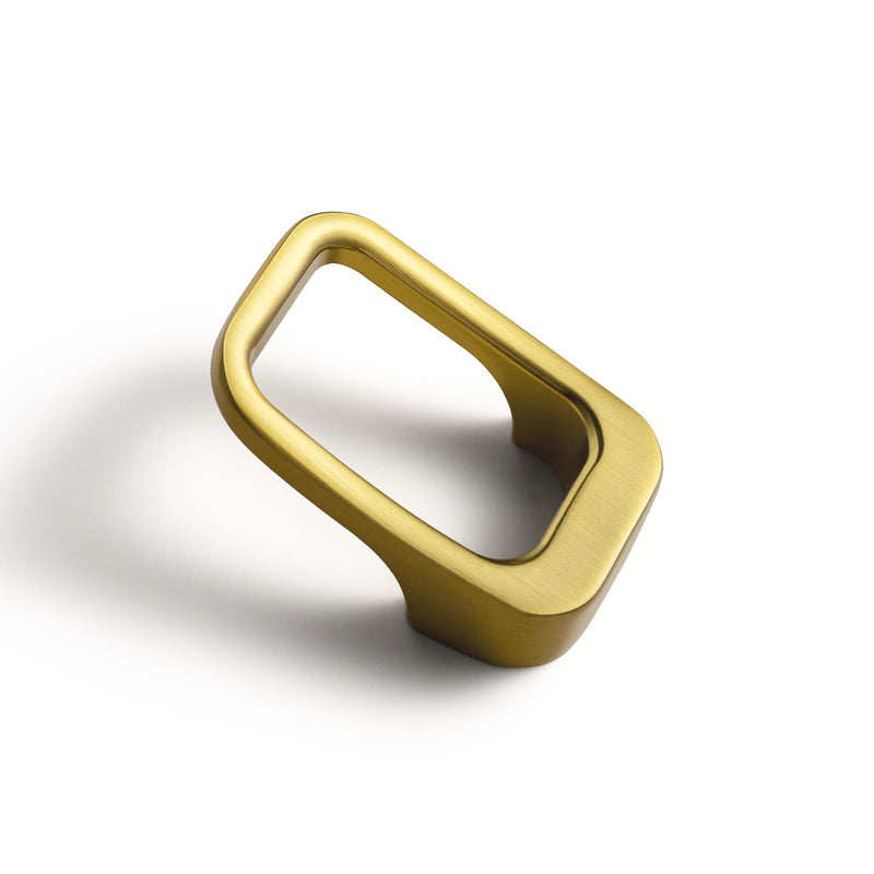 Goo-Ki Brushed Gold Cabinet pulls with 0.6''(16mm) Hole Center,Modern Zinc Alloy Finger Pulls for Drawer,Wardrobe,Cupboard,6 Pack 0.6'' HOLE CENTERS