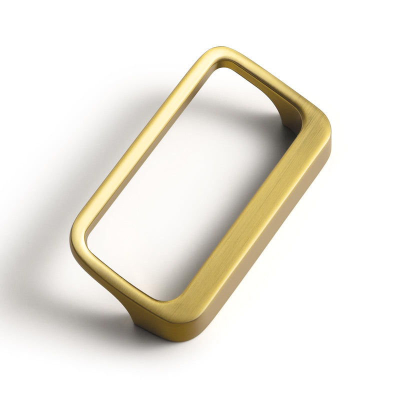 Goo-Ki Brushed Gold Cabinet Pulls with Hole Center 2.5''(64MM),Modern Zinc Alloy Finger Pulls for Drawer,Wardrobe,Cupboard,6 Pack 2.5'' HOLE CENTERS