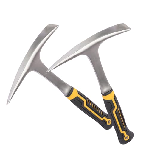 2 Pack 28 OZ Rock Pick Hammer - Professional Forged Brick and Geology Tool, Chipping Hammer for Welding, Superior Pick Axes for Digging & Sheet Metal